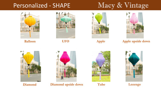 6pcs Hoi An Bamboo Lantern 47cm Hand Painting With Floral Patterns