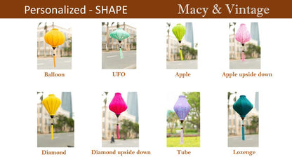 Hoi An Bamboo Silk Lantern 35cm for Wedding Patio and Home Decor