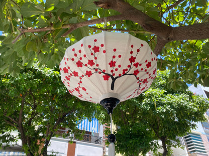 Hoi An Bamboo Lantern 47cm Hand Painting With Floral Patterns