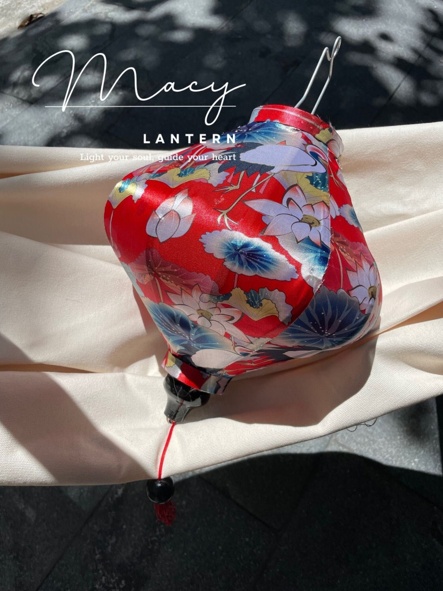 Hoi An Waterproof Floral Lantern, 35cm Fabric 20