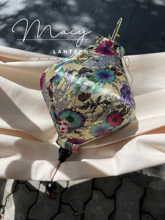 Hoi An Waterproof Floral Lantern, 35cm Fabric 17