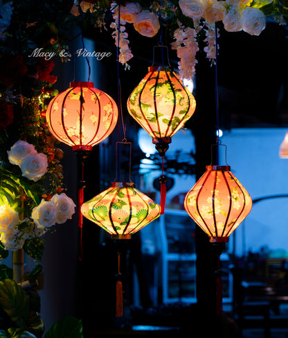 4 Pcs Hoi An Waterproof Lanterns 35cm Decorative Outdoor Lantern Set