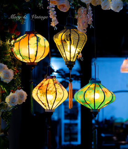 4 Pcs Hoi An Waterproof Lanterns 35cm Decorative Outdoor Lantern Set