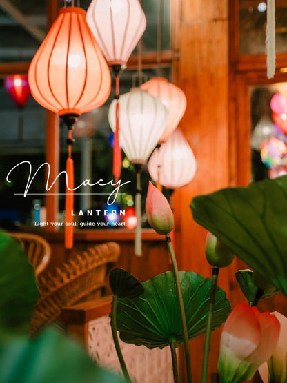 16 Pcs Hoi An Bamboo Lanterns 35cm Mixed Pastel Tone Colors Lantern Set