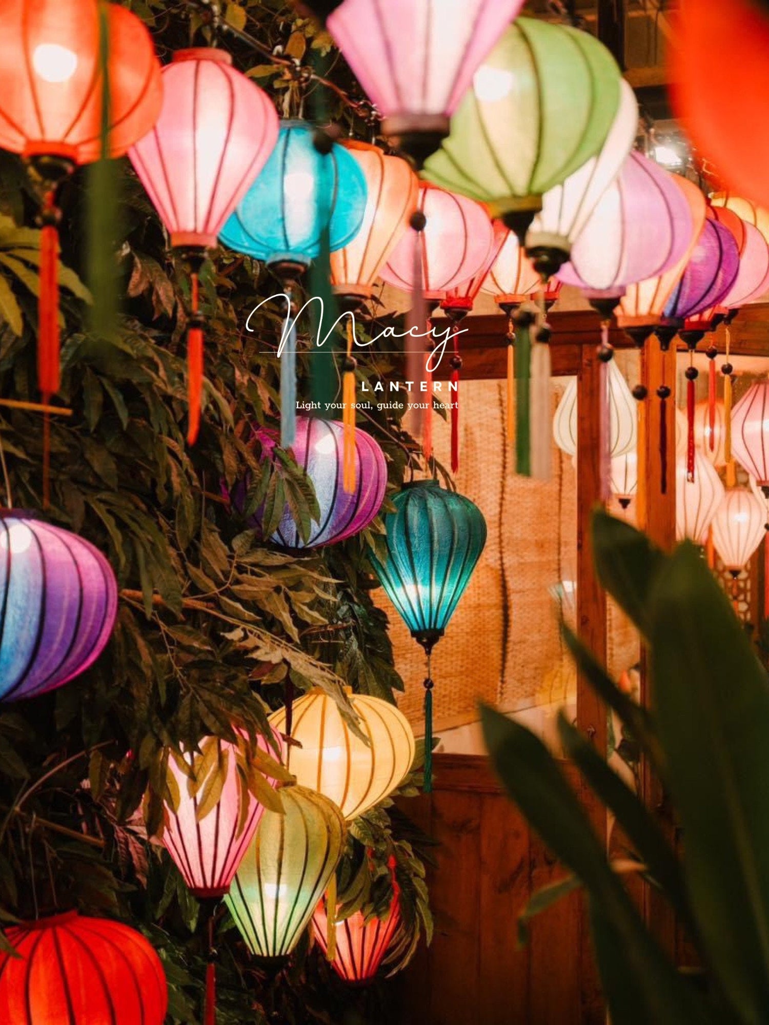 40 Pcs Hoi An Bamboo Silk Lanterns 35cm Mixed Colors Set