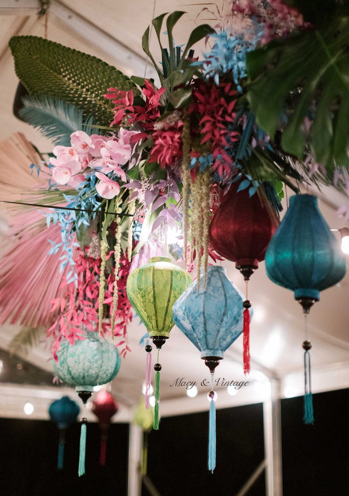 Hoi An Bamboo Silk Lantern 35cm for Wedding Patio and Home Decor