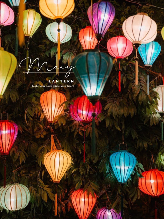 40 Pcs Hoi An Bamboo Silk Lanterns 35cm Mixed Colors Set